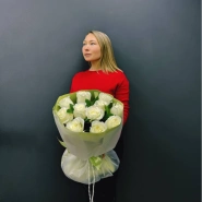 Монобукет из белых роз &laquo;Нежность&raquo; 3
