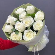 Монобукет из белых роз &laquo;Нежность&raquo; 1