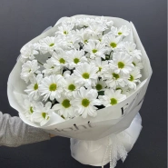 Монобукет из хризантем &laquo;Свадебная нежность&raquo; 1