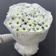 Монобукет из хризантем &laquo;Свадебная нежность&raquo; 3