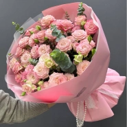 Монобукет из кустовых роз &laquo;Нежное розовое облако&raquo; 3