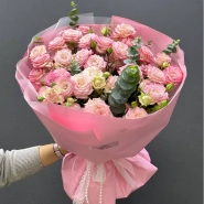 Монобукет из кустовых роз &laquo;Нежное розовое облако&raquo; 2