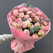 Монобукет из кустовых роз &laquo;Нежное розовое облако&raquo; 1