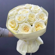 Монобукет из роз цвета шампань &laquo;Брызги игристого&raquo; 4