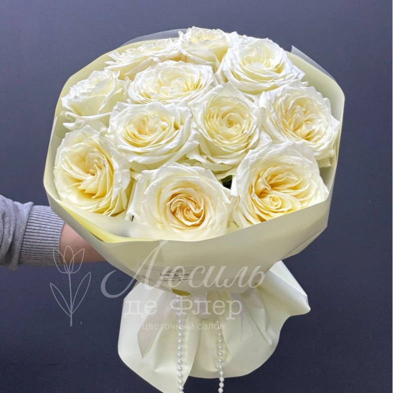 Монобукет из роз цвета шампань &laquo;Брызги игристого&raquo;