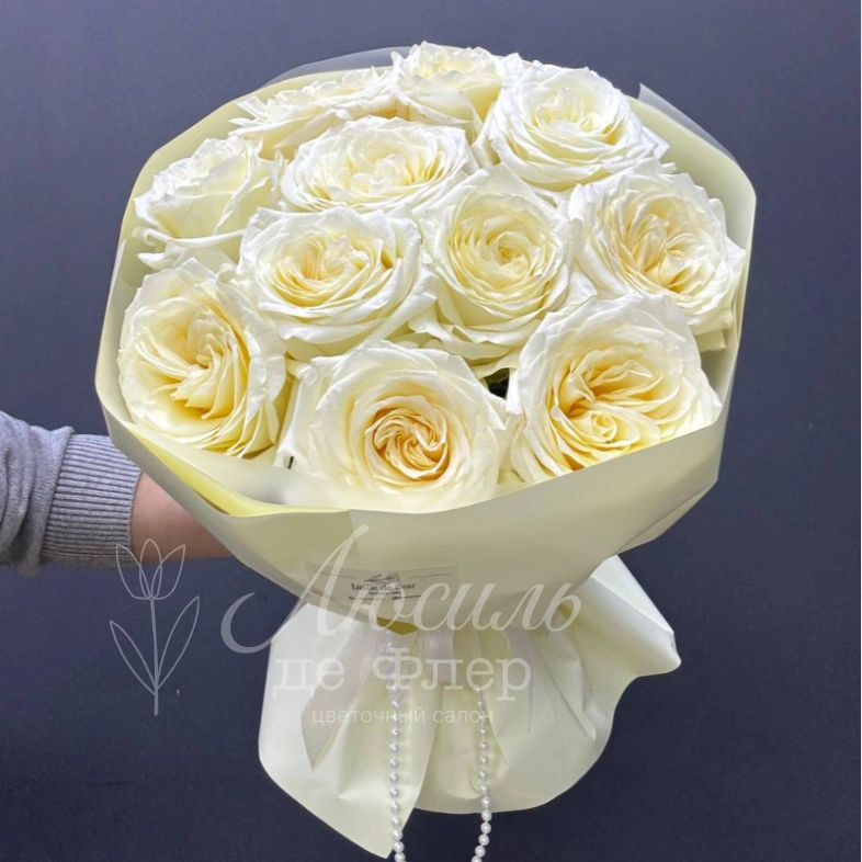 Монобукет из роз цвета шампань &laquo;Брызги игристого&raquo;