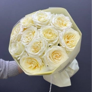 Монобукет из роз цвета шампань &laquo;Брызги игристого&raquo; 3