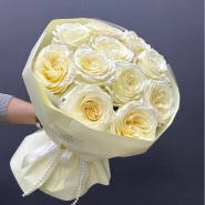 Монобукет из роз цвета шампань &laquo;Брызги игристого&raquo; 2