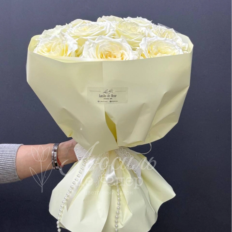 Монобукет из роз цвета шампань &laquo;Брызги игристого&raquo;