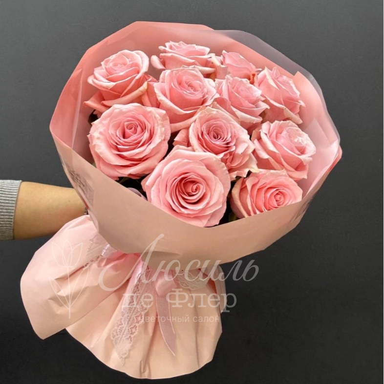 Монобукет из нежно розовых роз &laquo;Be sweet&raquo;