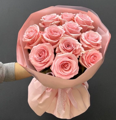 Монобукет из нежно розовых роз «Be sweet»