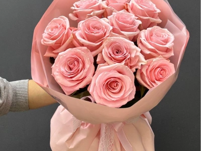 Монобукет из нежно розовых роз «Be sweet»