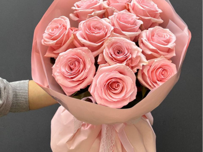 Монобукет из нежно розовых роз «Be sweet»