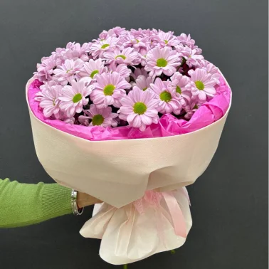 Монобукет из хризантем «Розовое облако»
