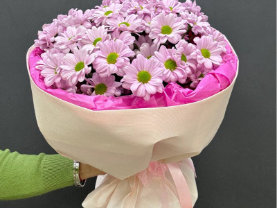 Монобукет из хризантем «Розовое облако»