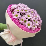 Монобукет из хризантем &laquo;Розовое облако&raquo; 1