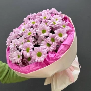 Монобукет из хризантем &laquo;Розовое облако&raquo; 2