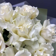 Монобукет из белых французских роз &laquo;Безе&raquo; 3