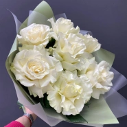 Монобукет из белых французских роз &laquo;Безе&raquo; 2