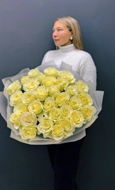Монобукет из  31 розы «Белое облако»