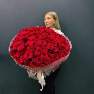 Монобукет из 101 красной розы &laquo;Море алых роз&raquo; 0