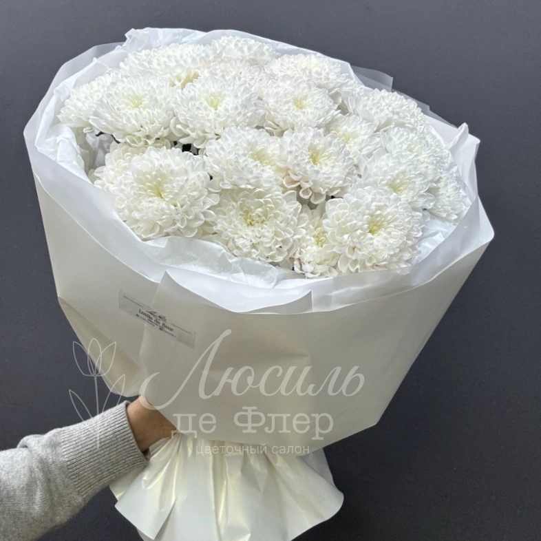 Монобукет из хризантем &laquo;Снежный&raquo;
