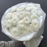 Монобукет из хризантем &laquo;Снежный&raquo; 2