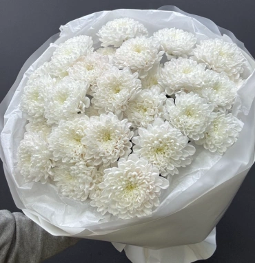 Монобукет из хризантем «Снежный»