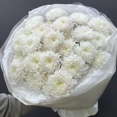 Монобукет из хризантем «Снежный»