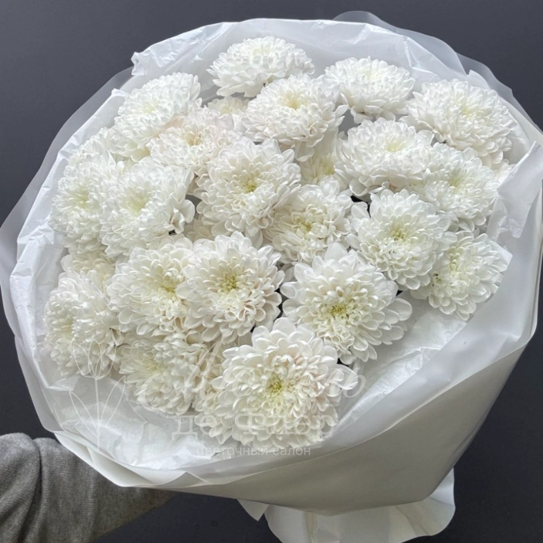 Монобукет из хризантем &laquo;Снежный&raquo;