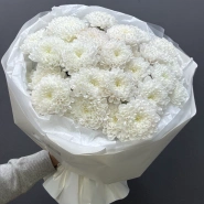 Монобукет из хризантем &laquo;Снежный&raquo; 3