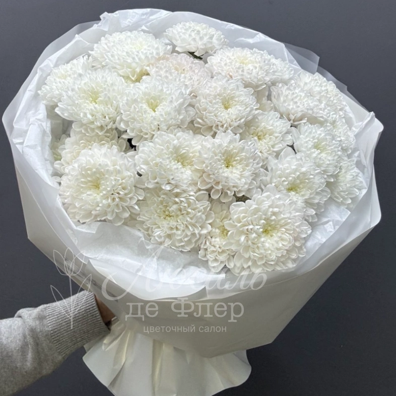 Монобукет из хризантем &laquo;Снежный&raquo;