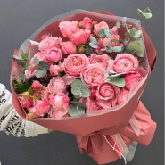 Монобукет из кустовых пионовидных роз &laquo;Совершенство&raquo; 2