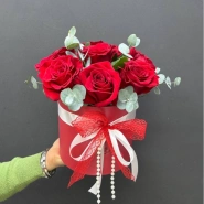 Композиция из красных роз в коробке &laquo;Роскошь&raquo; 0