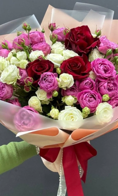 Монобукет из роз «Бордо»