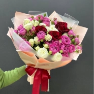 Монобукет из роз &laquo;Бордо&raquo; 1