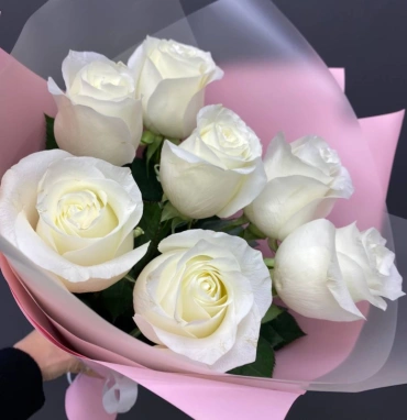 Монобукет из белых роз « Невеста»