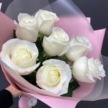 Монобукет из белых роз « Невеста»