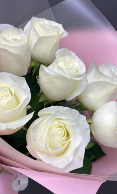 Монобукет из белых роз « Невеста»