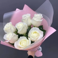 Монобукет из белых роз &laquo; Невеста&raquo; 2